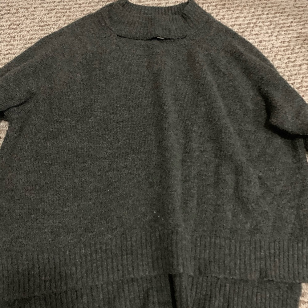 Grey turtle neck